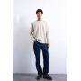 Topman relaxed fit long sleeve t shirt in stone