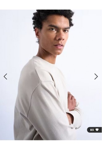 Topman relaxed fit long sleeve t shirt in stone