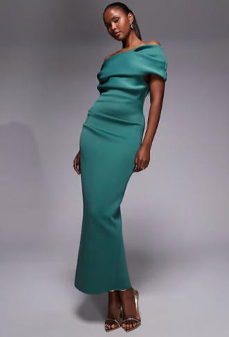ASOS DESIGN ruched bardot...