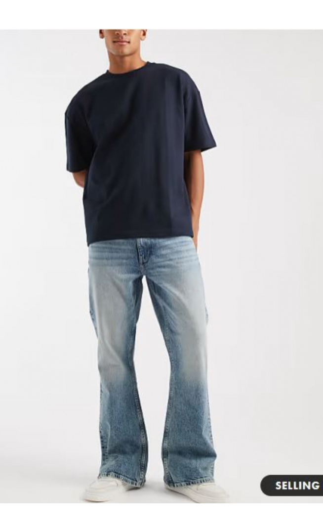 ASOS DESIGN flared jeans in light wash blue