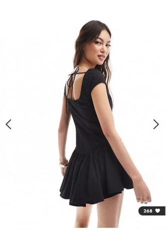 Monki corset mini dress in black