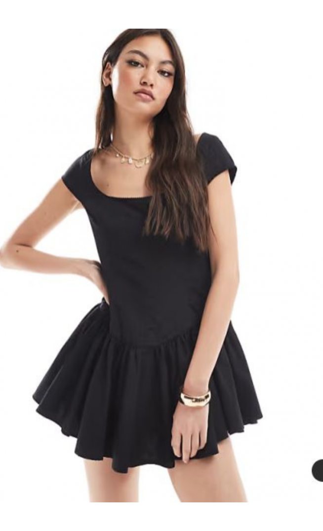 Monki corset mini dress in black