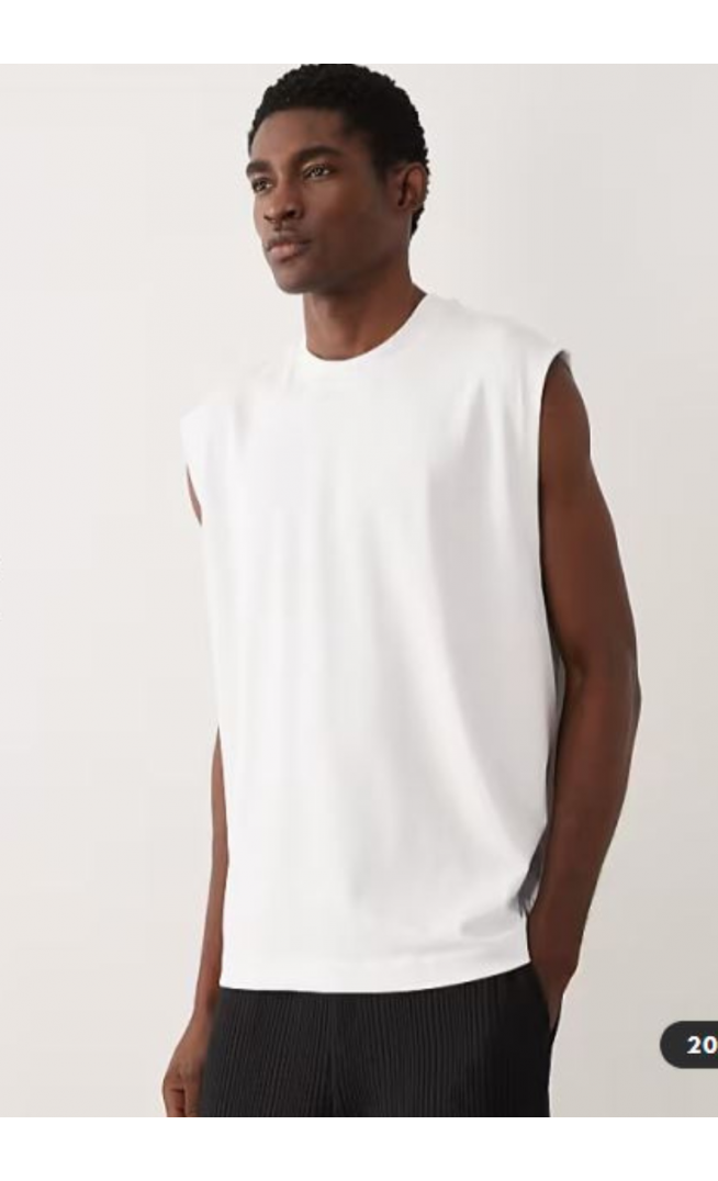 ASOS DESIGN heavyweight oversized tank in white
