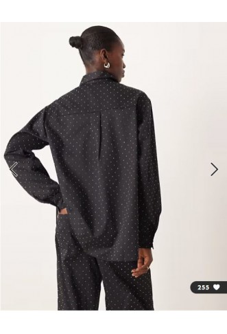 ASOS DESIGN oversized hotfix shirt co-ord in black