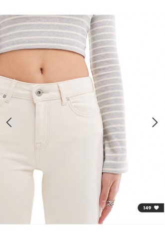 ONLY Blush skinny jeans with frayed hem in ecru