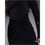TFNC long sleeve maxi dress with thigh split in black