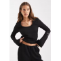 Vero Moda textured jersey bell sleeve top co-ord in black