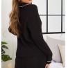 Share    BLACK MIX AND MATCH SOFT WAFFLE BUTTON DOWN LONG SLEEVE PJ TOP