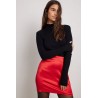 Fitted High Waist Mini Satin Skirt