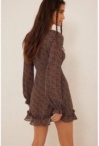 Recycled Frill Detail Long Sleeve Dress