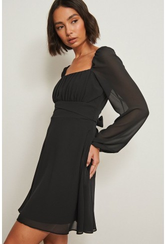 Recycled Long Sleeve Ruched Detail Dress