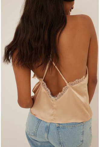 Recycled Lace Back Top