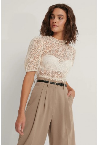 Frill Neck Lace Top