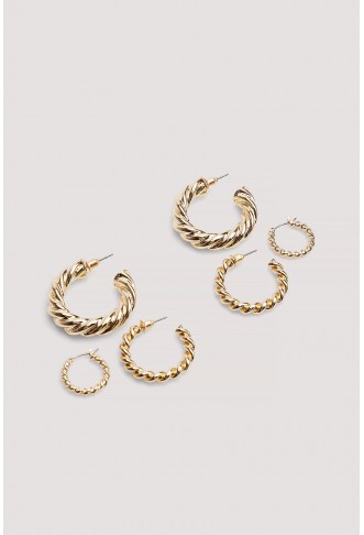 3-Pack Super Chubby Recycled Twisted Hoops
