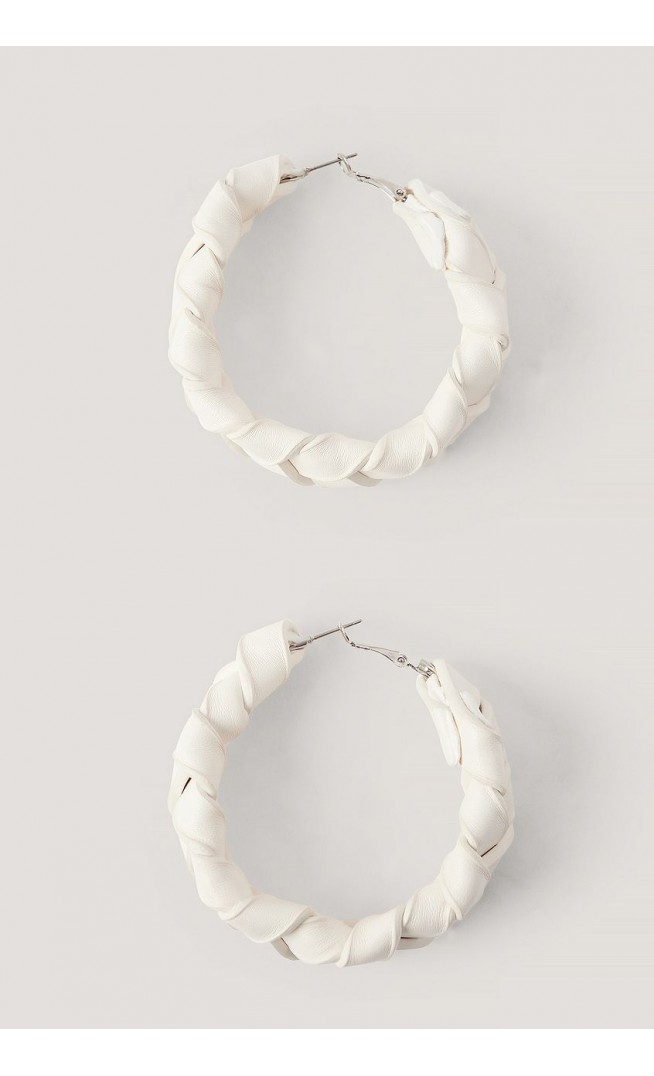Braided Faux Leather Hoops