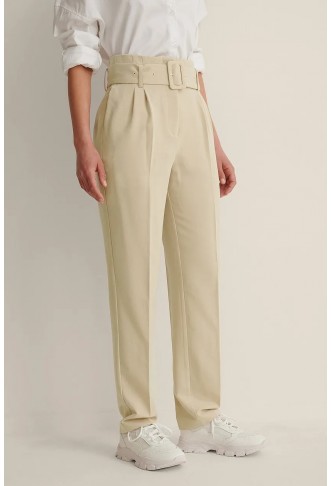 Recycled Belted Suit Pants