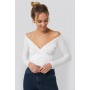 Recycled Bardot Wrap Front Crop Top
