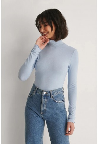 Recycled High Neck Open Back Long Sleeve Top