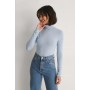 Recycled High Neck Open Back Long Sleeve Top
