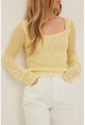 Knitted Square Neck Top
