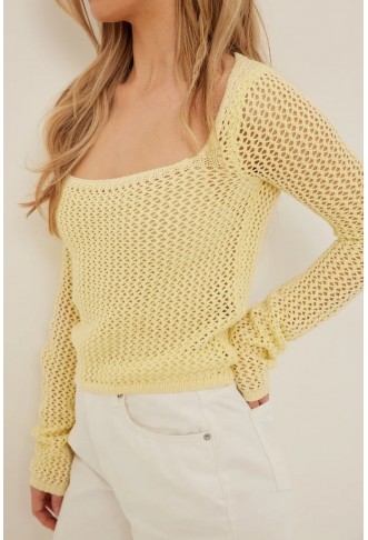 Knitted Square Neck Top