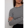 Cropped Long Sleeved Striped Top