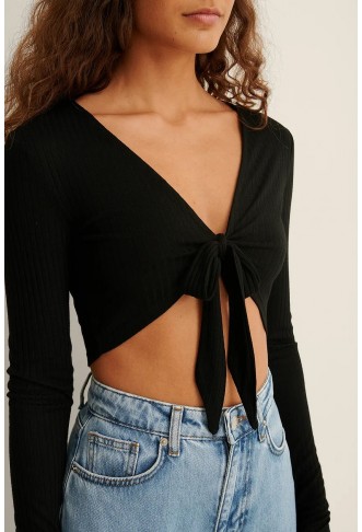Front Knot Rib Top