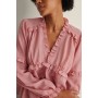 Recycled Structured LS Frill Blouse