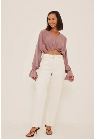 Cropped Flowy Blouse