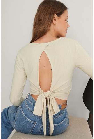 Knot Detail Open Back Top