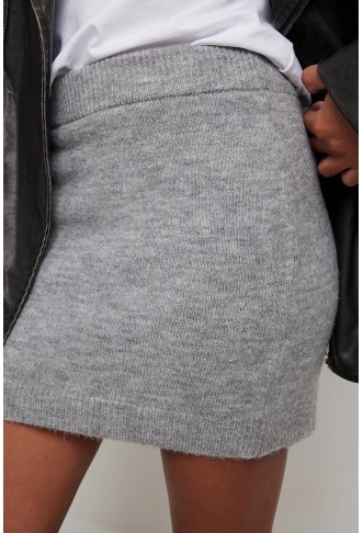 Knitted Low Waist Mini Skirt