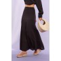 BLACK CHEESECLOTH FLOATY TIERED MAXI SKIRT