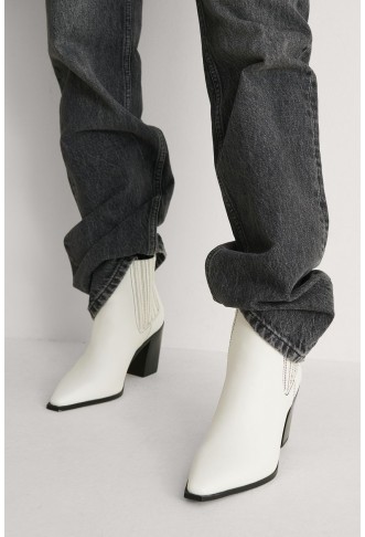 Pointy Block Heel Boots
