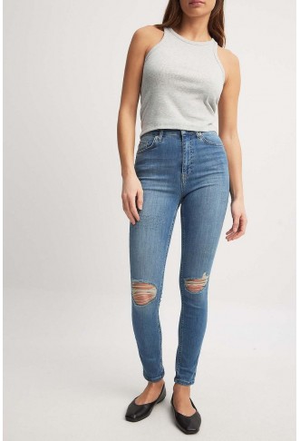 Skinny High Waist Destroyed Jeans