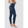 Skinny Mid Waist Front Panel Jeans