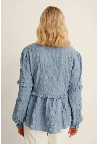 Structured LS Frill Blouse