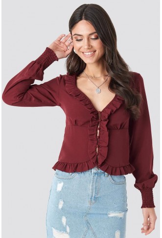 Frill Detail Buttoned Blouse
