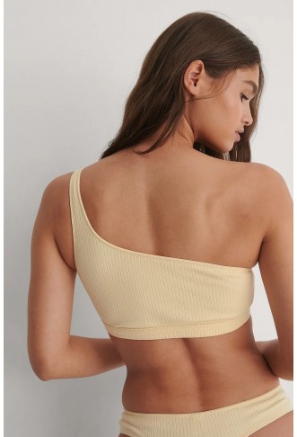 One Shoulder Ribbed Bra