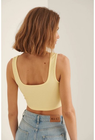 Cropped Ribbed Tight Singlet