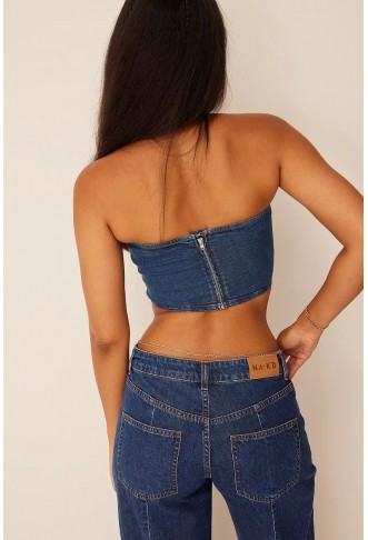 Denim Bandeau Top