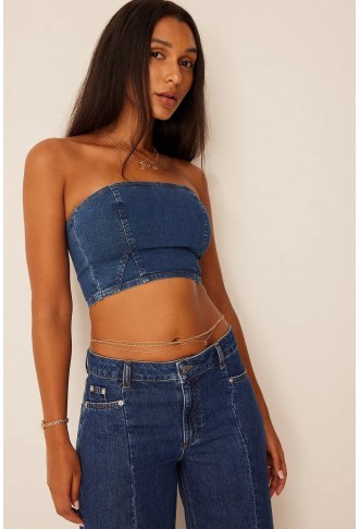 Denim Bandeau Top