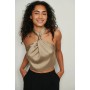 Recycled Twist Front Satin Top