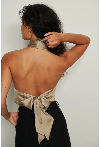 Recycled Twist Front Satin Top