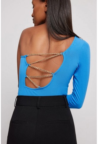 One Shoulder Chain Detail Top