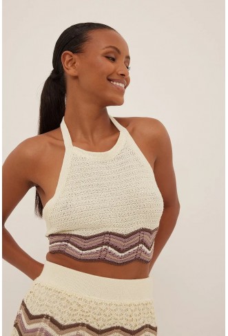 Knitted Halterneck Open Back Top