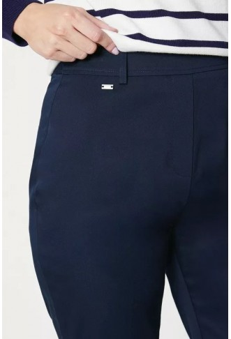 Side Zip Stretch Crop Trousers