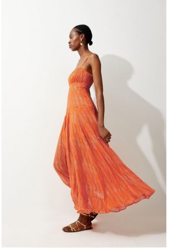 Sparkle Iridescent Strappy Maxi Dress