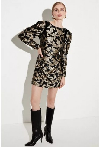 Sequinned Jacquard Batwing...