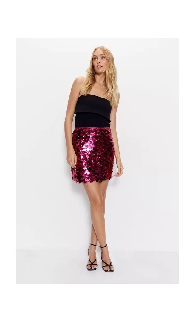Premium Tailored Sequin Mini Skirt