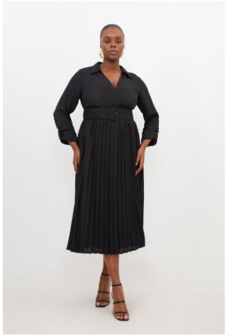 Plus Size Pleated Georgette...